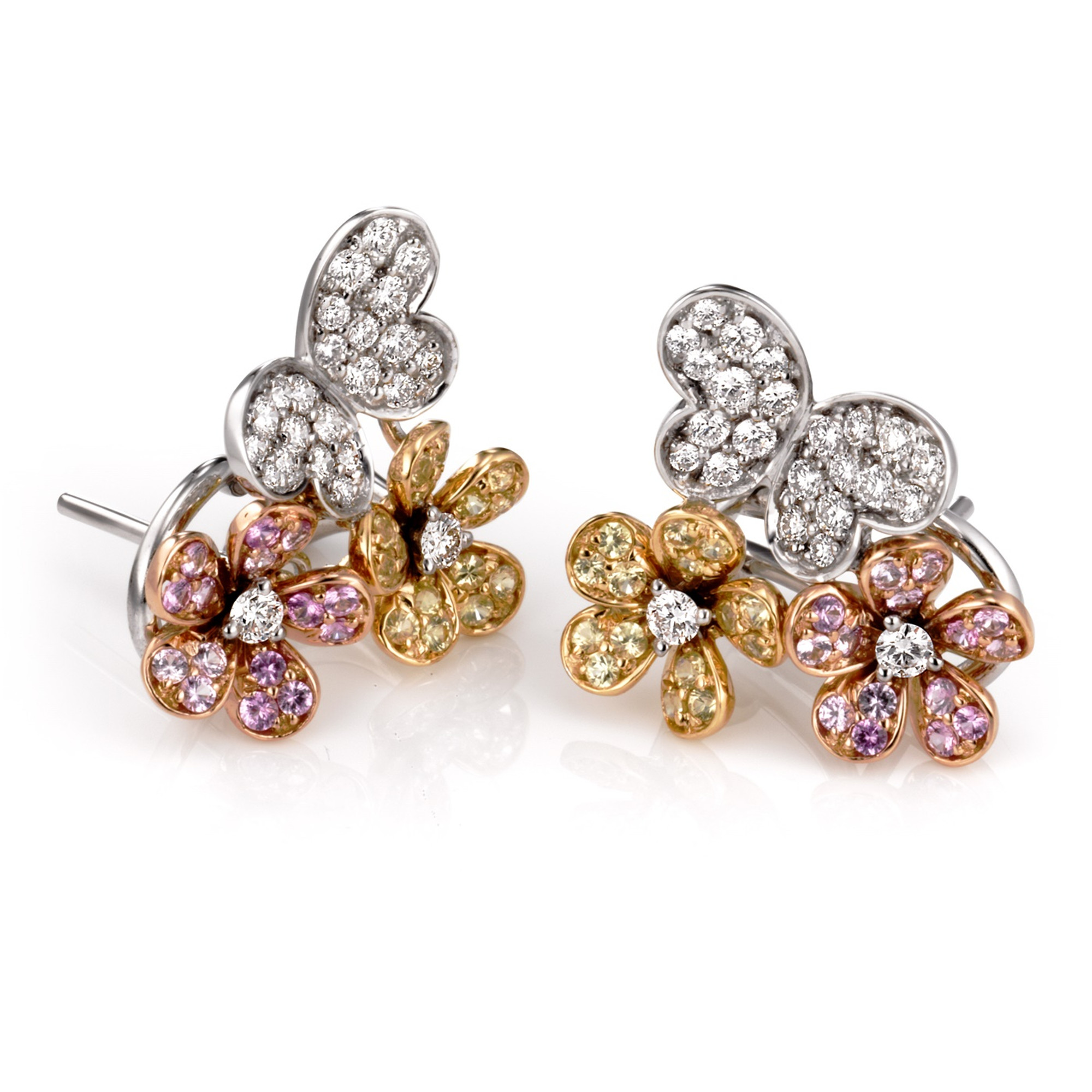 Sapphire & Diamond Butterfly Earrings