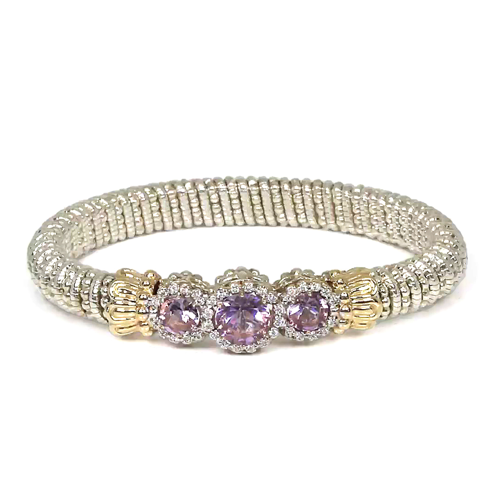 Diamond and Amethyst Bangle Bracelet by Alwand Vahan