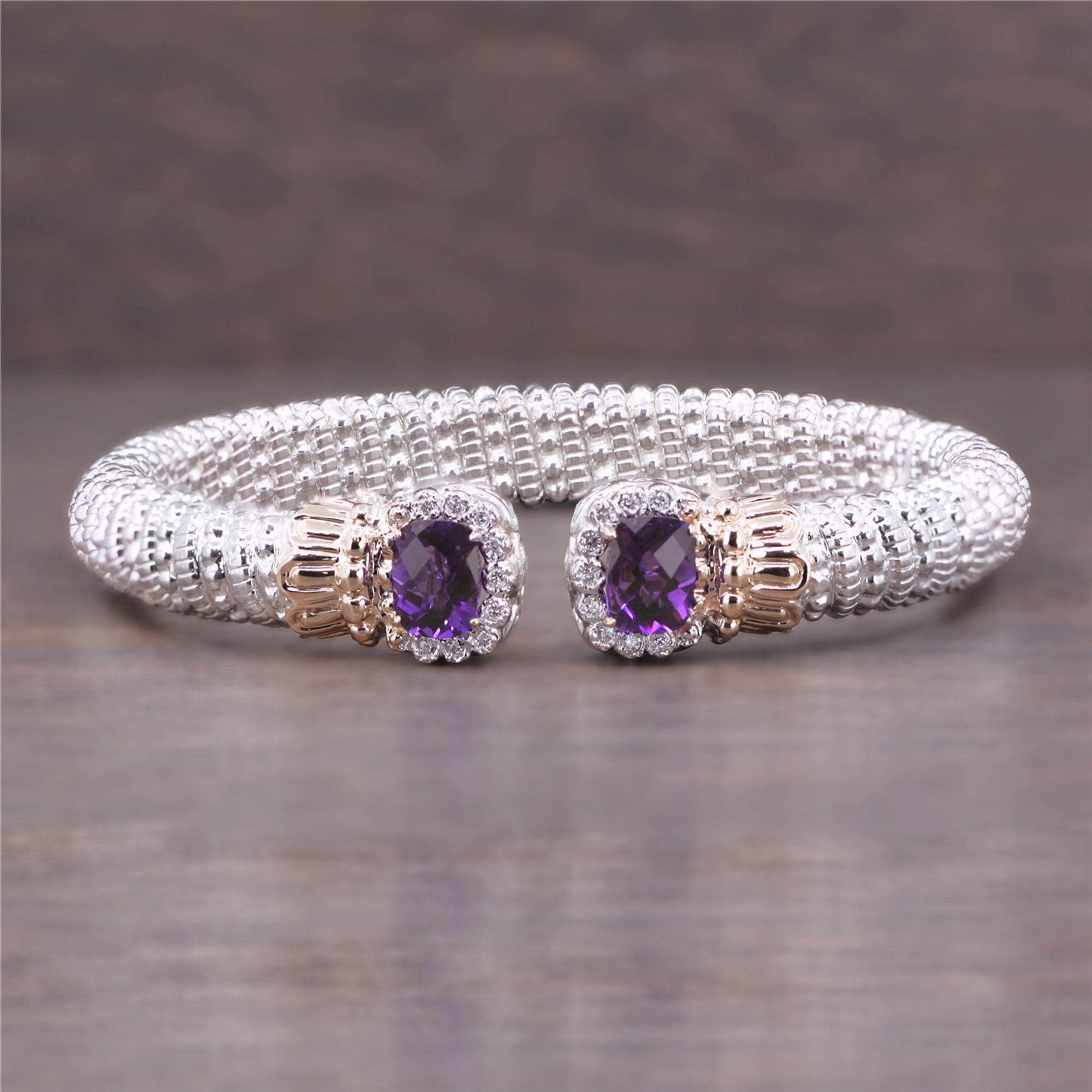 Amazon.com: Gem Stone King 925 Sterling Silver Purple Amethyst Tennis  Bracelet For Women (8.55 Cttw, Gemstone Birthstone, 7 Inch, with 1 Inch  Extender): Clothing, Shoes & Jewelry