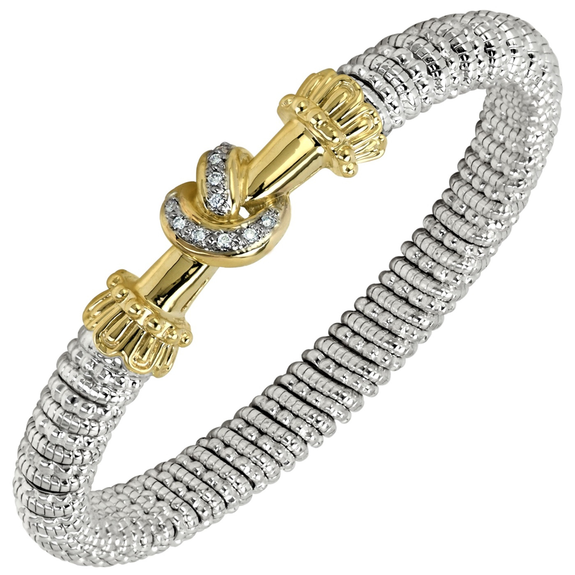 14k Yellow Gold, Sterling Silver & Diamond Bracelet By Vahan