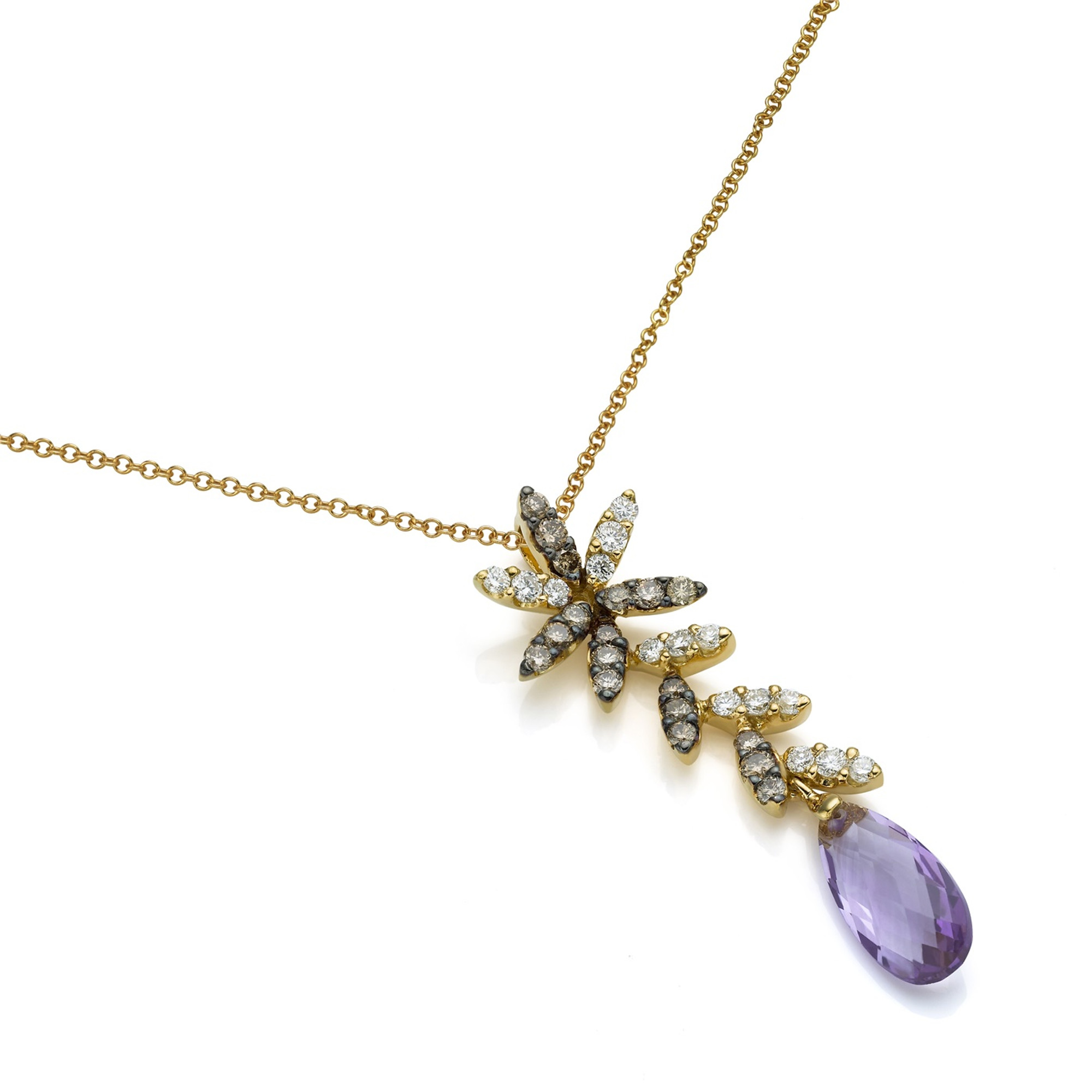 Briolette Amethyst & Diamond Necklace