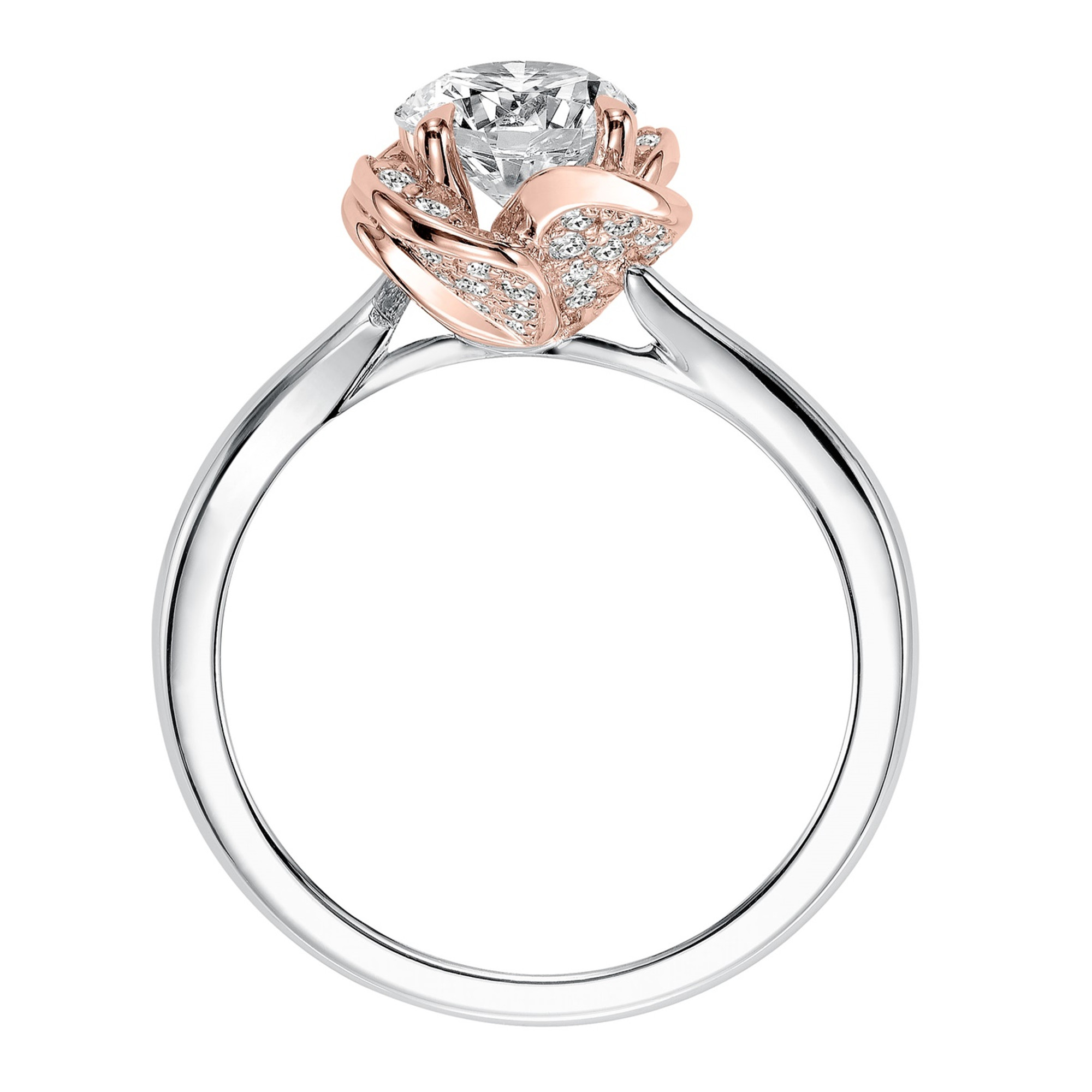 14kt White And Rose Gold Diamond Engagement Ring By Artcarved 4836