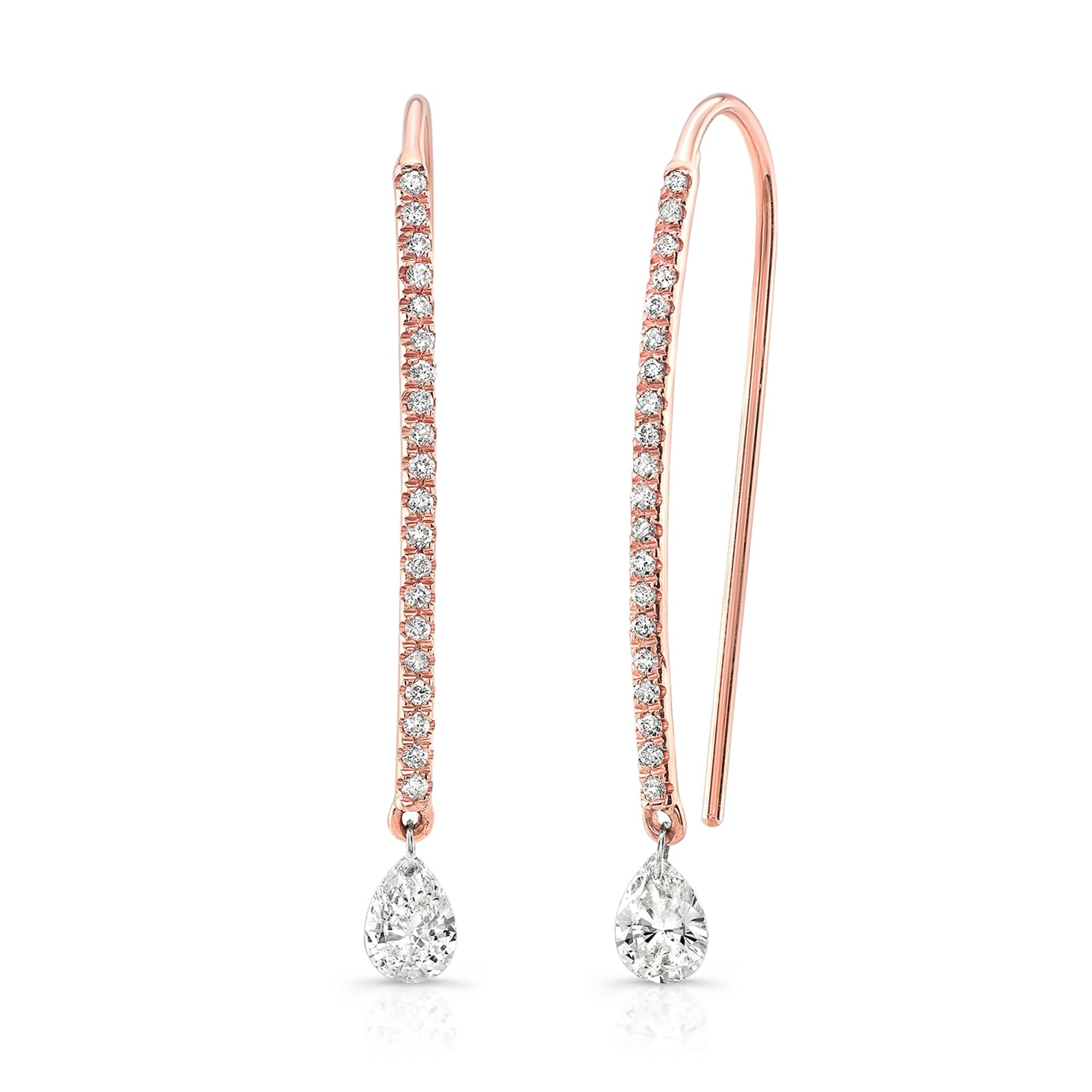 American Diamond Rose Gold Drop Earrings – noorandember