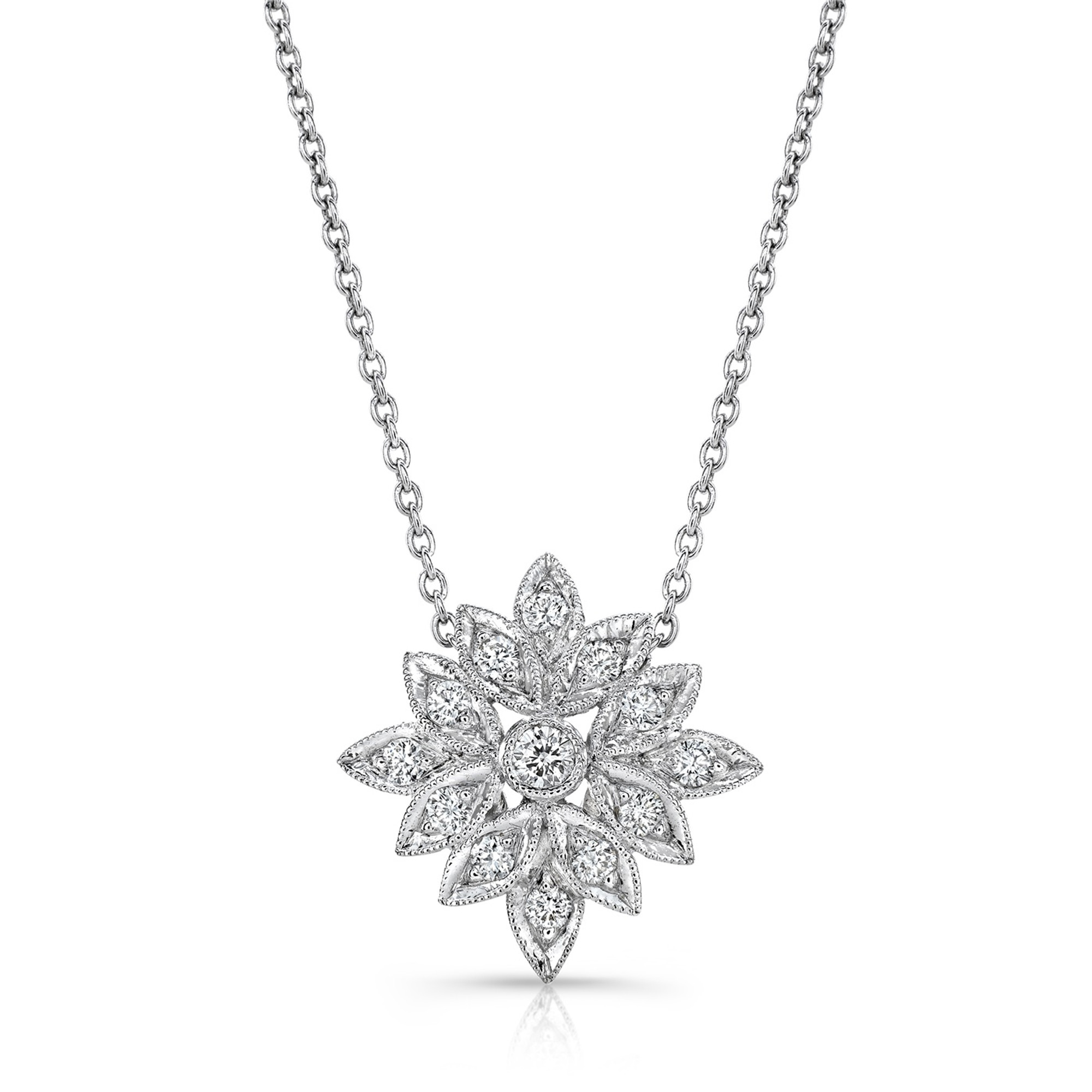 Hallmark Fine Jewelry Florentine Filigree Silver Snowflake Pendant wit