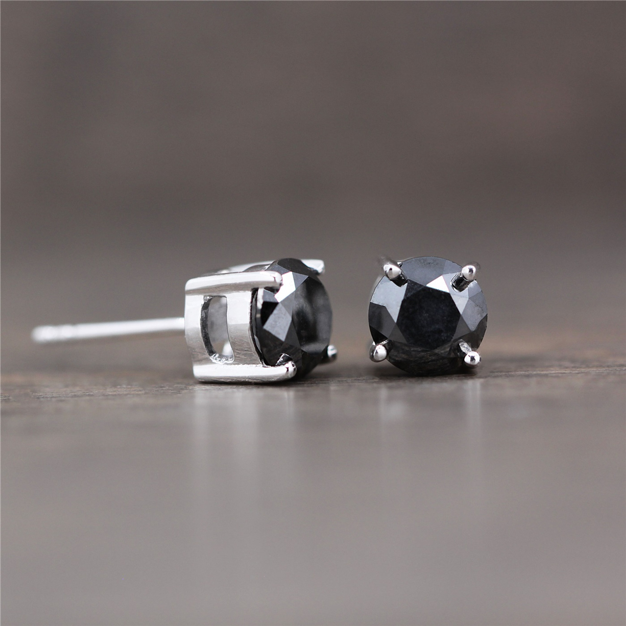 Mens Real 925 Solid Sterling Silver Iced Kite Square Black CZ Earrings Stud  | eBay