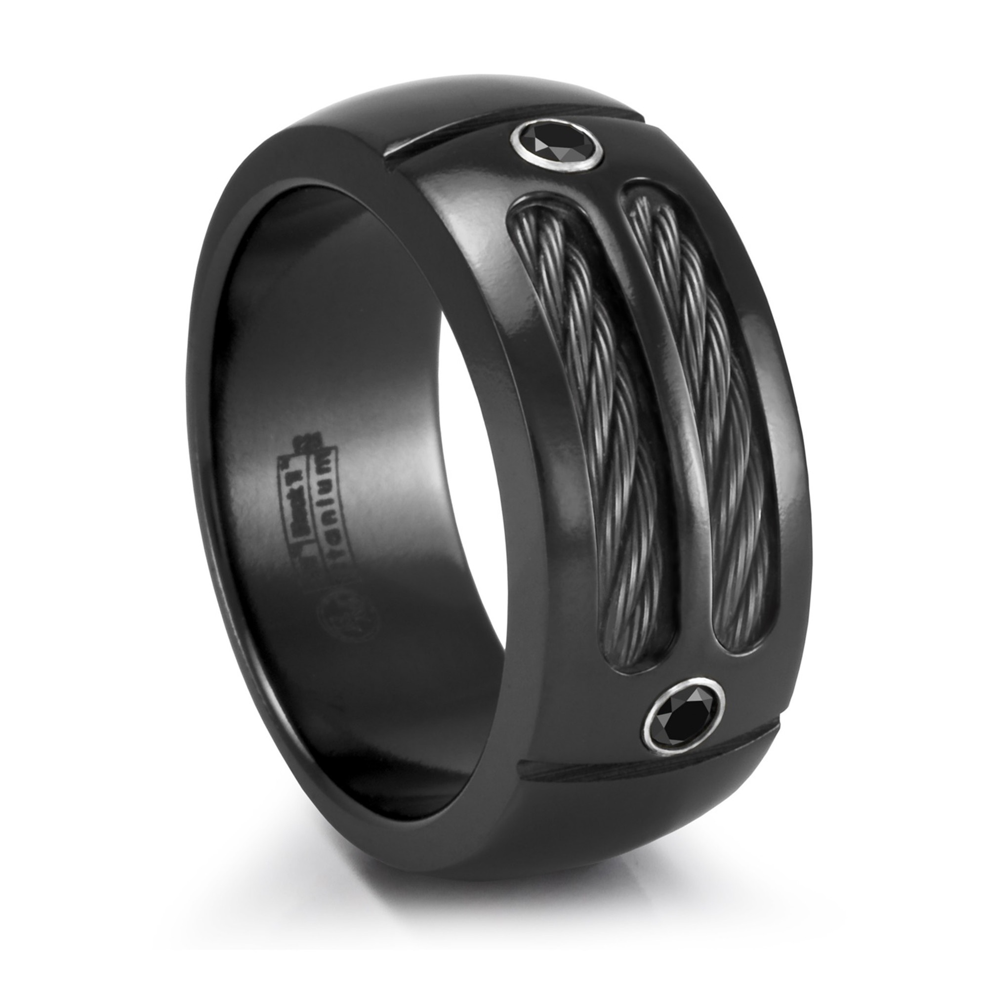 Edward Mirell Black Titanium and Cable Ring - EM MIDNITE SPORT RING