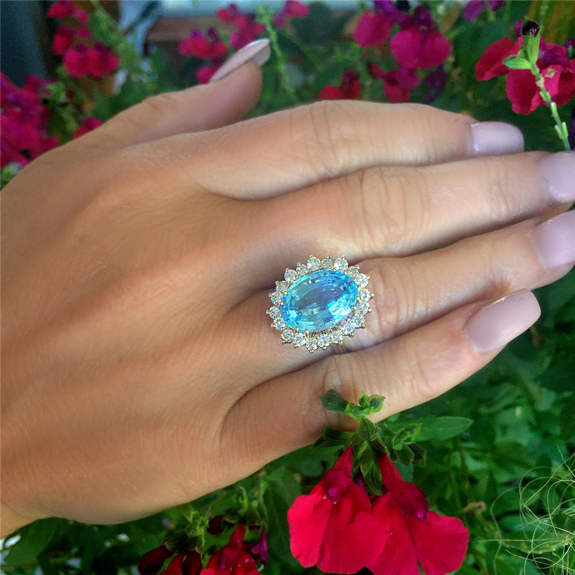 Buy Asscher Cut London Blue Topaz Ring Three Stone Engagement Ring Blue  Topaz and Diamond Ring Gold Platinum Blue Stone Ring December Birthstone  Online in India - Etsy