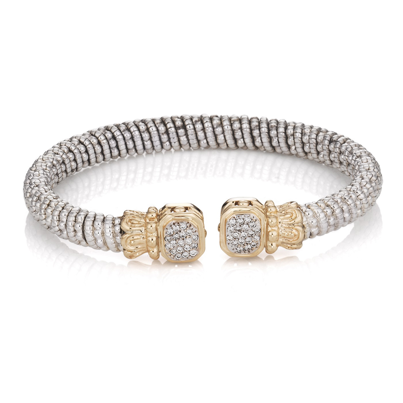 Sterling Silver Diamond Bangle Bracelet by Alwand Vahan - 215404