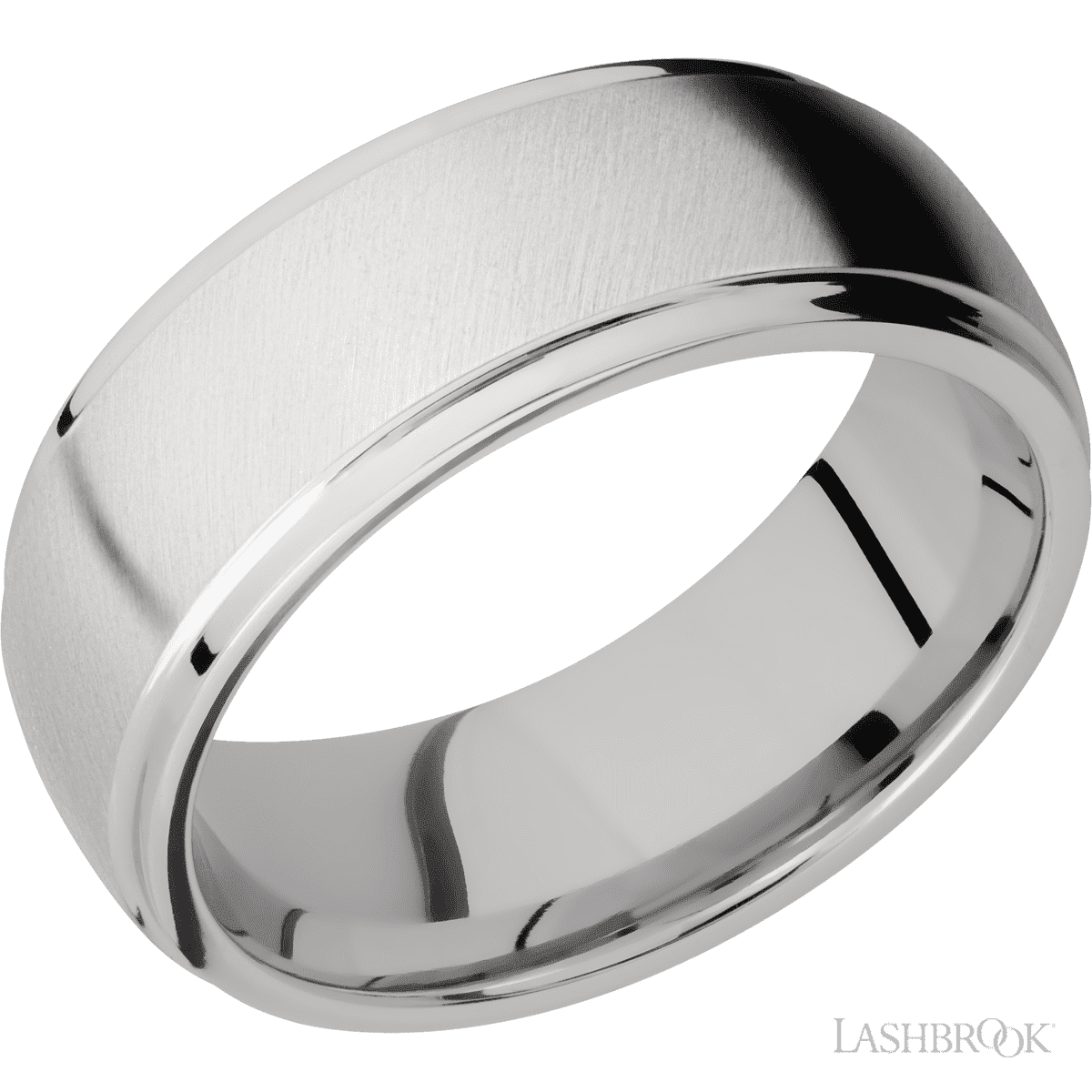 Cobalt Chrome Angled Satin Domed Ring by Lashbrook Designs
