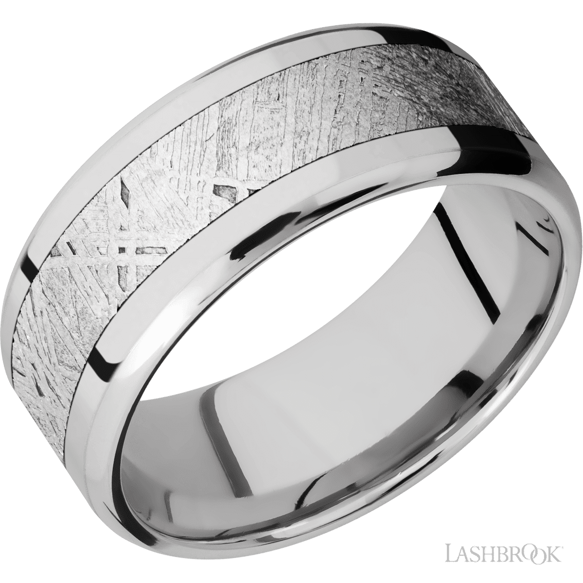 Cobalt Chrome with Meteorite Inlay Band by Lashbrook Designs