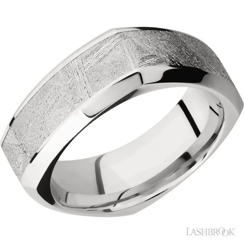 Meteorite & Cobalt Square Wedding Band by Lashbrook -