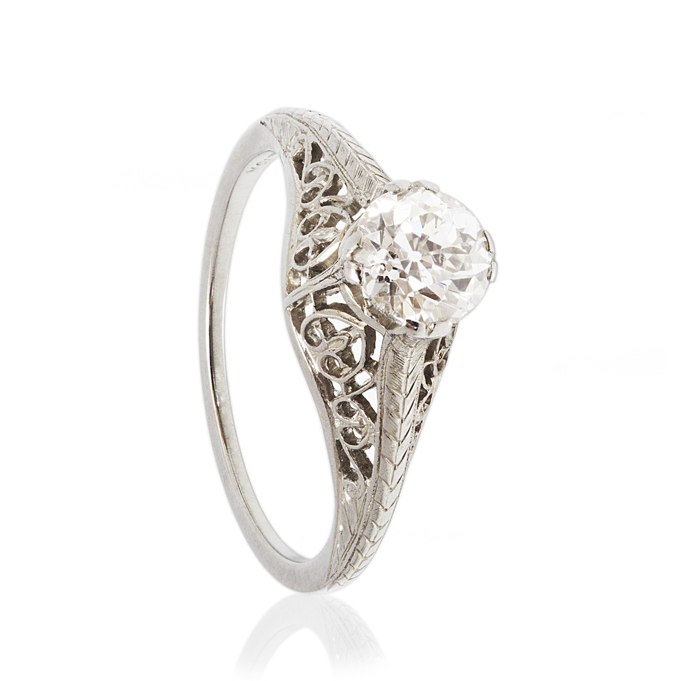 Ladies Antique Diamond Engagement Ring .86ct