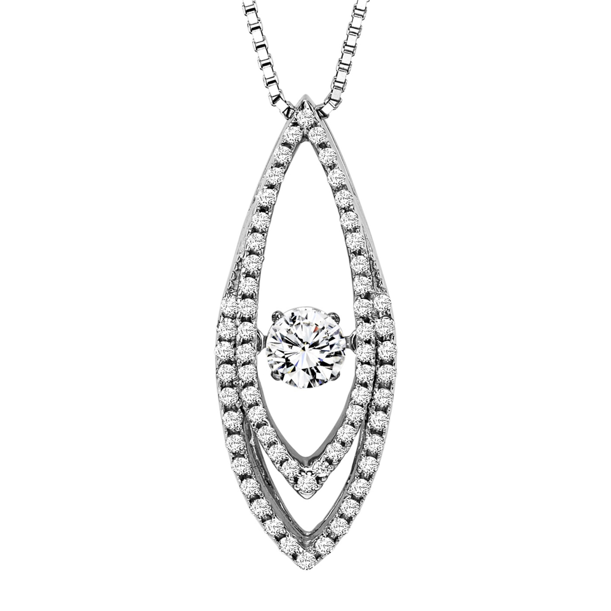 Rhythm of Love Diamond Necklace - Double Oval Drop