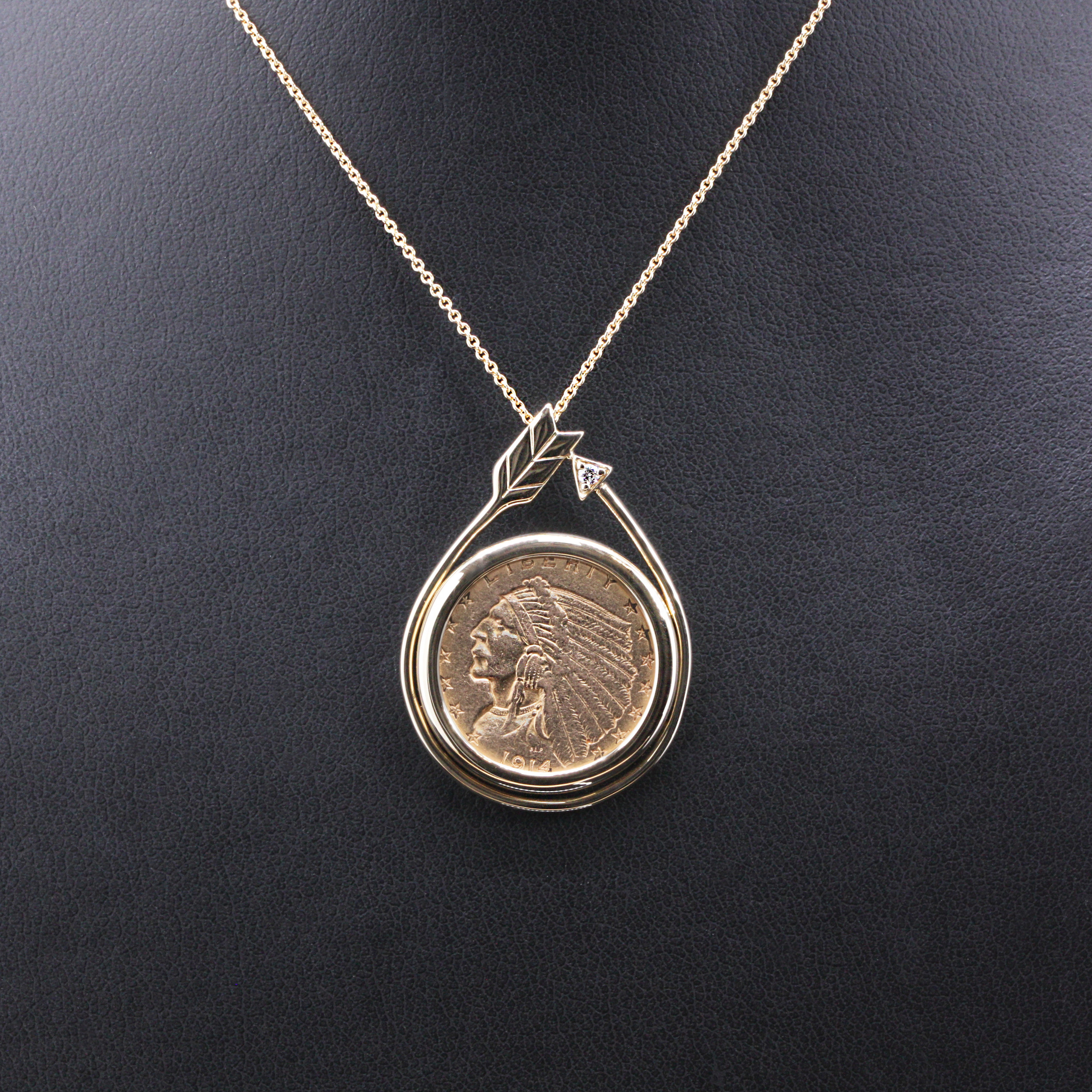 Gold indian head coin pendant Clearance