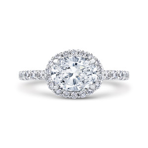 Carizza East West Oval Halo Engagment Ring Carizza East West Oval Halo Engagment Ring