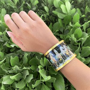 22k Gold Leaf, Enamel & Swarovski Crystal Cavalli Horse Corset Cuff Bracelet by Evocateur 22k Gold Leaf, Enamel & Swarovski Crystal Cavalli Horse Corset Cuff Bracelet by Evocateur