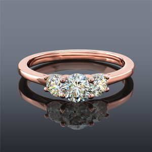 Facets of Fire 3 Stone Diamond Ring, 14K Rose Gold Facets of Fire 3 Stone Diamond Ring, 14K Rose Gold