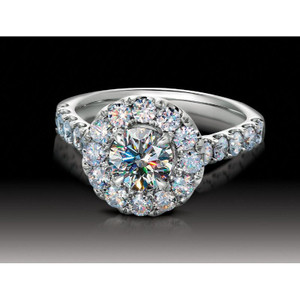 Facets of Fire Diamond Halo Engagement Ring Facets of Fire Diamond Halo Engagement Ring