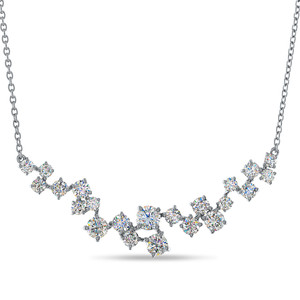 14k White Gold & Facets of Fire Diamond Scatter Necklace 14k White Gold & Facets of Fire Diamond Scatter Necklace