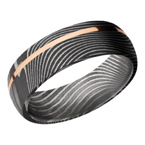 Flattwist Damascus Steel and Rose Gold Wedding Band by Lashbrook Designs Flattwist Damascus Steel and Rose Gold Wedding Band by Lashbrook Designs
