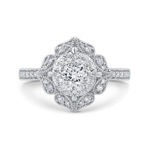 Luminous Flower Halo Cluster Engagement Ring Luminous Flower Halo Cluster Engagement Ring