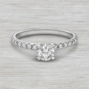 14K White Gold French Set Diamond Engagement Ring 14K White Gold French Set Diamond Engagement Ring
