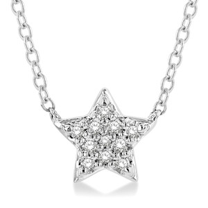 10k Gold Diamond Cluster Star Shaped Necklace 10k Gold Diamond Cluster Star Shaped Necklace