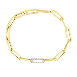 14k Yellow Gold & Diamond Paperclip Bracelet 14k Yellow Gold & Diamond Paperclip Bracelet