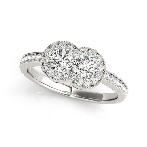 Brianna - Halo Two Stone Diamond Ring Brianna - Halo Two Stone Diamond Ring