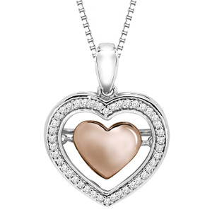 Rhythm of Love Two Tone Heart Diamond Necklace Rhythm of Love Two Tone Heart Diamond Necklace