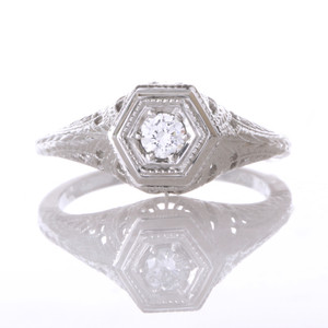 14k White Gold & .25ct Diamond Engagement Ring by Hugo Kohl 14k White Gold & .25ct Diamond Engagement Ring by Hugo Kohl