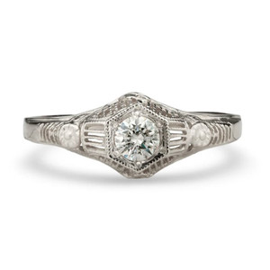14k White Gold & Diamond Engagement Ring by Hugo Kohl 14k White Gold & Diamond Engagement Ring by Hugo Kohl
