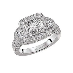 18K Diamond Engagement Ring With Halo .96ctw 18K Diamond Engagement Ring With Halo .96ctw