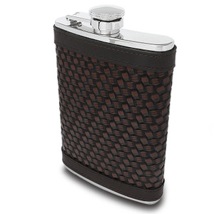 Brown Threaded Leather Flask Brown Threaded Leather Flask