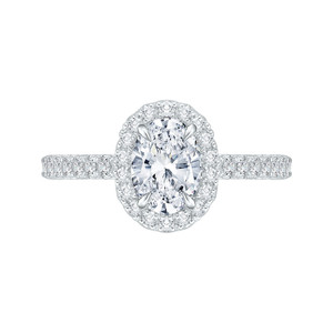 Carizza Oval Halo Semi-Mount Engagement Ring Carizza Oval Halo Semi-Mount Engagement Ring