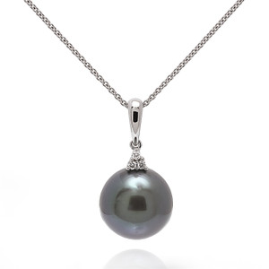 Gorgeous Tahitian Pearl and Diamond Pave Fancy Necklace, by