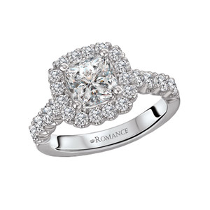 18K Cushion Cut Diamond Engagement Ring .80ctw Romance Collection 18K Cushion Cut Diamond Engagement Ring .80ctw Romance Collection