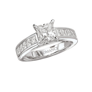 18K Princess Cut Engagement Ring With Channel Set diamonds Romance Collection 1ctw 18K Princess Cut Engagement Ring With Channel Set diamonds Romance Collection 1ctw