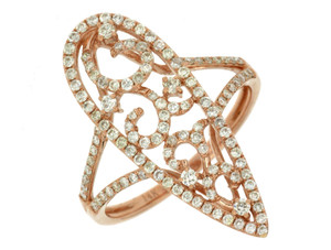 14k Rose Gold & Diamond Scroll Design Ring 14k Rose Gold & Diamond Scroll Design Ring
