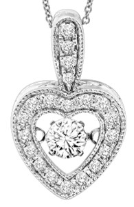 Rhythm of Love Diamond Heart Necklace, Vintage Style Rhythm of Love Diamond Heart Necklace, Vintage Style