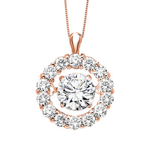 Rhythm of Love Diamond Halo Necklace, Rose Gold, 1/2 ctw Rhythm of Love Diamond Halo Necklace, Rose Gold, 1/2 ctw