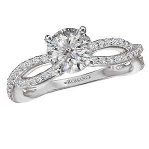18k White Gold and Diamond Infinity Engagement Ring by Romance 18k White Gold and Diamond Infinity Engagement Ring by Romance