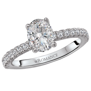 Carizza Oval Halo Semi-Mount Engagement Ring