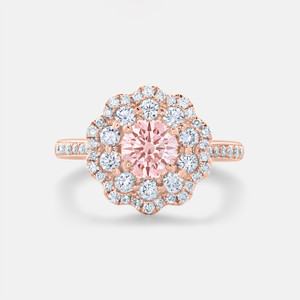14k Rose Gold Scalloped Pink Diamond Engagement Ring 14k Rose Gold Scalloped Pink Diamond Engagement Ring