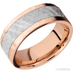 14K Rose Gold Meteorite Wedding Band by Lashbrook Designs