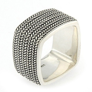 Samuel B Sterling Silver Braided Rope Men's Ring