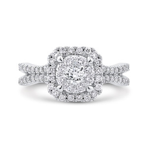 Luminous Split Shank Cluster Engagment Ring