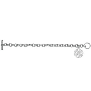 Sterling Silver Script Monogram Charm Bracelet Sterling Silver Script Monogram Charm Bracelet