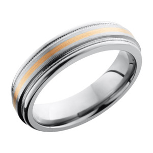 Titanium Band with 14K Rose Gold Inlay  by Lashbrook Designs Titanium Band with 14K Rose Gold Inlay  by Lashbrook Designs