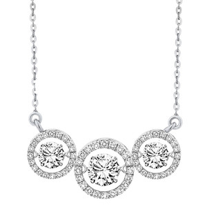 Rhythm of Love 14K White Gold & Diamond Necklace, Triple Halo Rhythm of Love 14K White Gold & Diamond Necklace, Triple Halo